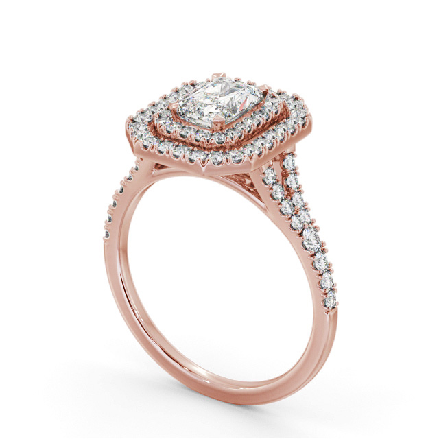 Halo Radiant Diamond Engagement Ring 9K Rose Gold - Ines ENRA43_RG_SIDE
