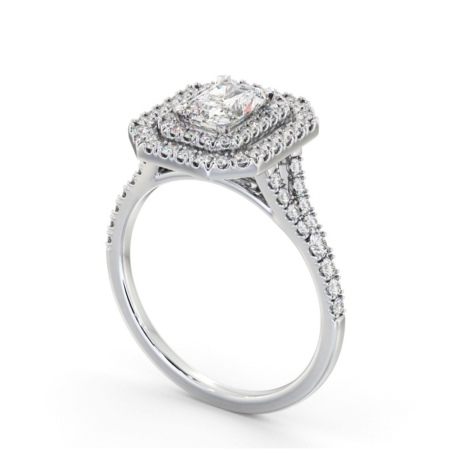 Halo Radiant Diamond Engagement Ring Palladium - Ines ENRA43_WG_SIDE