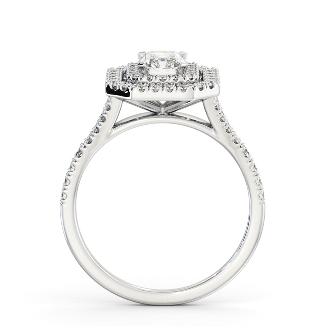 Halo Radiant Diamond Engagement Ring Platinum - Ines ENRA43_WG_UP