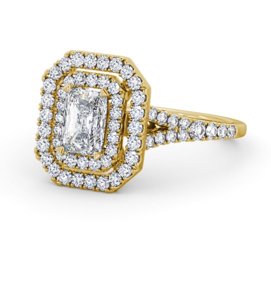  Halo Radiant Diamond Engagement Ring 9K Yellow Gold - Ines ENRA43_YG_THUMB2 