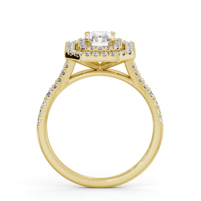 Halo Radiant Diamond Engagement Ring 9K Yellow Gold - Ines ENRA43_YG_UP