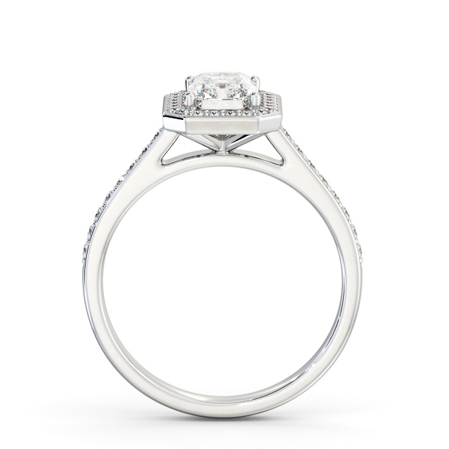 Halo Radiant Diamond Engagement Ring 9K White Gold - Caitlan ENRA44_WG_UP