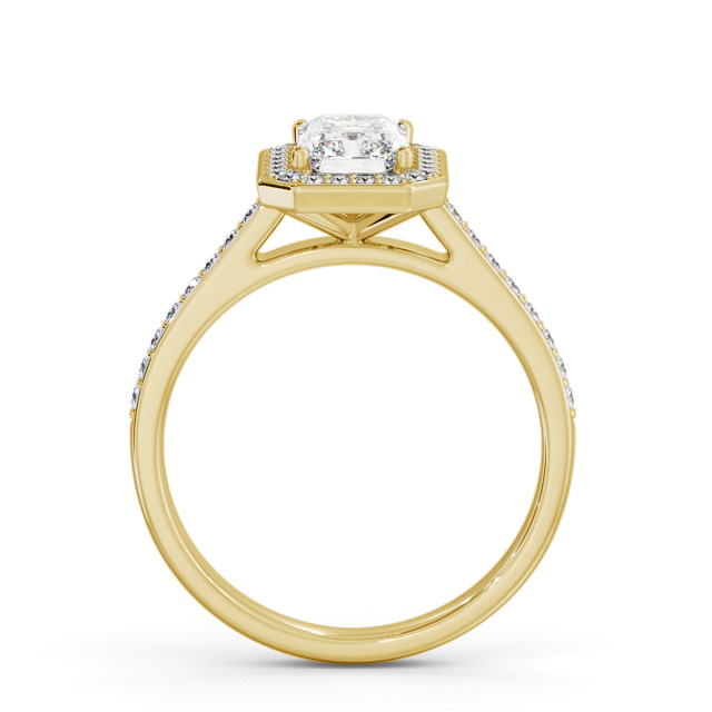 Halo Radiant Diamond Engagement Ring 9K Yellow Gold - Caitlan ENRA44_YG_UP