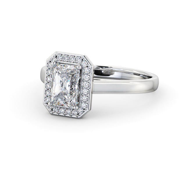 Halo Radiant Diamond Engagement Ring 18K White Gold - Correa ENRA45_WG_FLAT