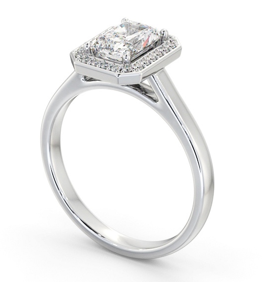 Radiant Diamond with A Channel Set Halo Engagement Ring Palladium ENRA45_WG_THUMB1 