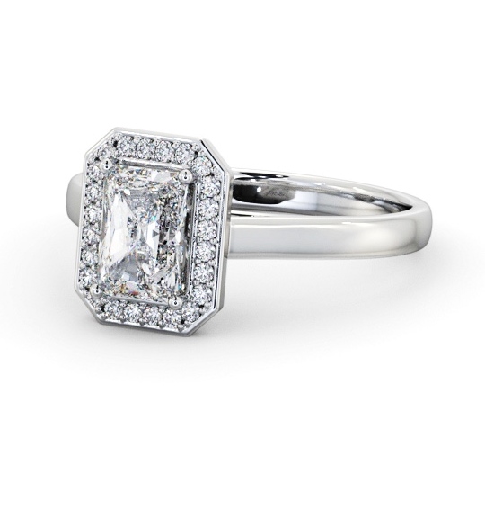 Radiant Diamond with A Channel Set Halo Engagement Ring 9K White Gold ENRA45_WG_THUMB2 