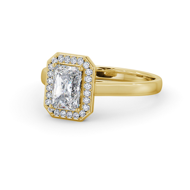 Halo Radiant Diamond Engagement Ring 9K Yellow Gold - Correa ENRA45_YG_FLAT