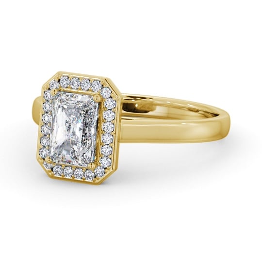 Radiant Diamond with A Channel Set Halo Engagement Ring 18K Yellow Gold ENRA45_YG_THUMB2 