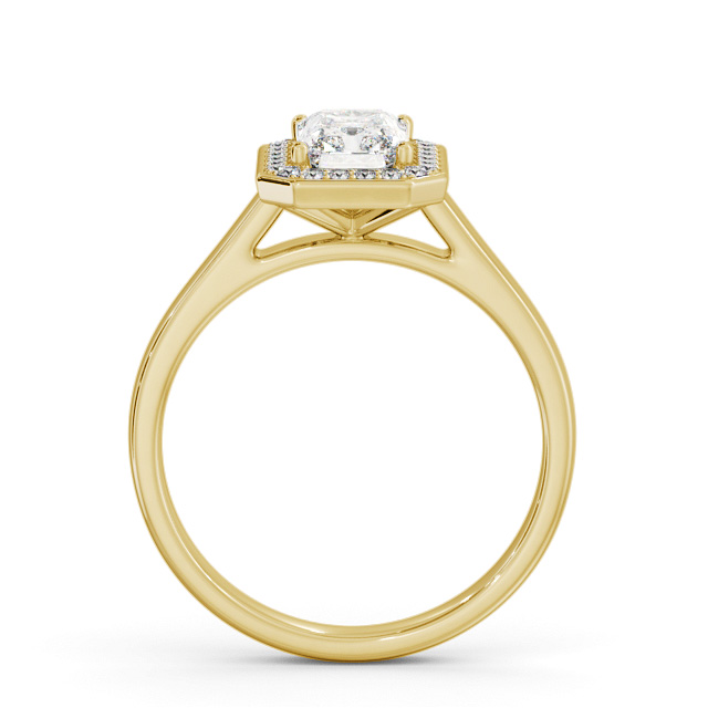 Halo Radiant Diamond Engagement Ring 9K Yellow Gold - Correa ENRA45_YG_UP