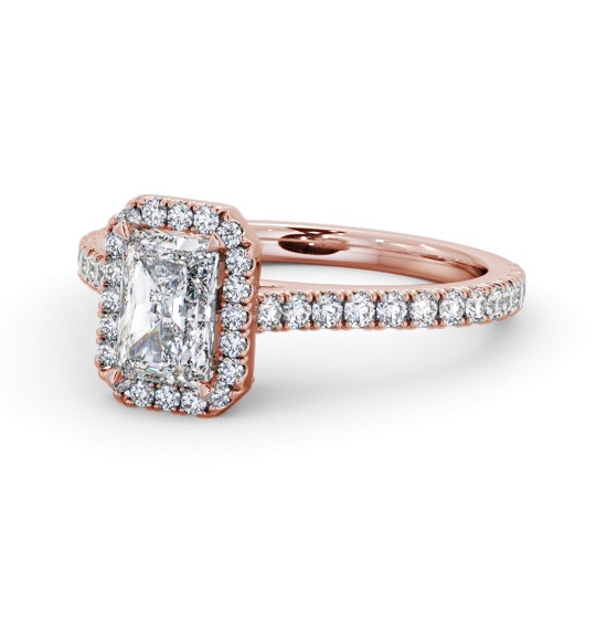 Halo Radiant Diamond Engagement Ring with Diamond Set Supports 9K Rose Gold ENRA46_RG_THUMB2 
