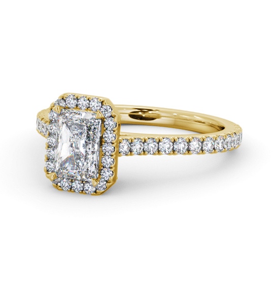 Halo Radiant Diamond Engagement Ring with Diamond Set Supports 18K Yellow Gold ENRA46_YG_THUMB2 