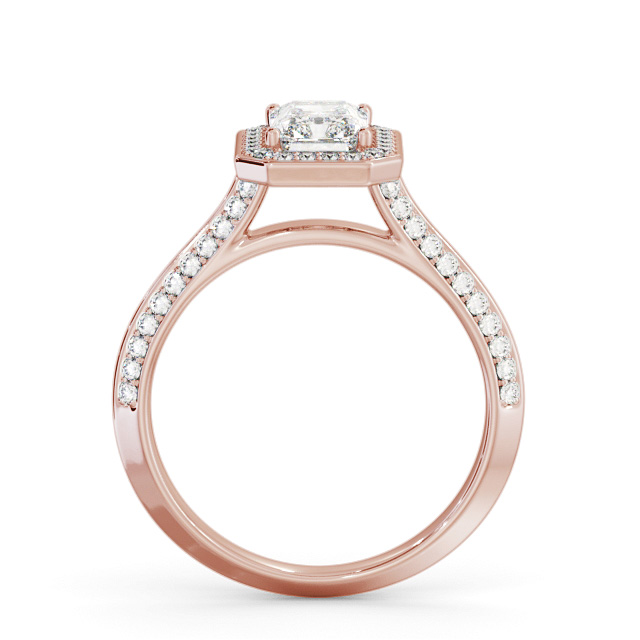 Halo Radiant Diamond Engagement Ring 9K Rose Gold - Hayes ENRA47_RG_UP
