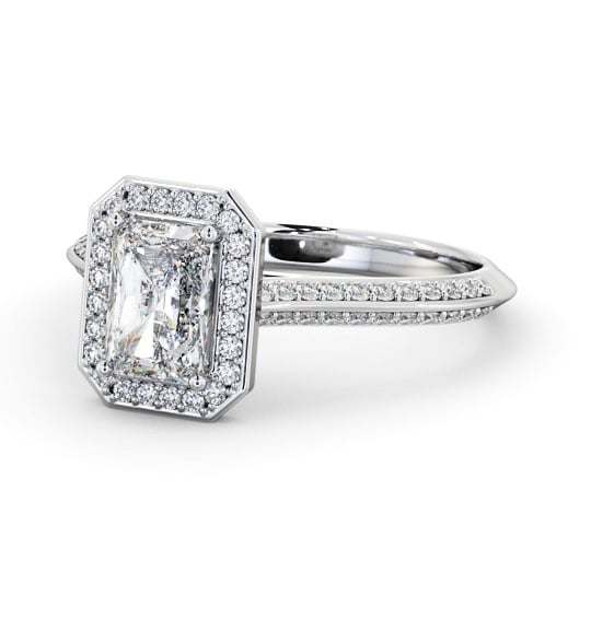  Halo Radiant Diamond Engagement Ring 9K White Gold - Hayes ENRA47_WG_THUMB2 