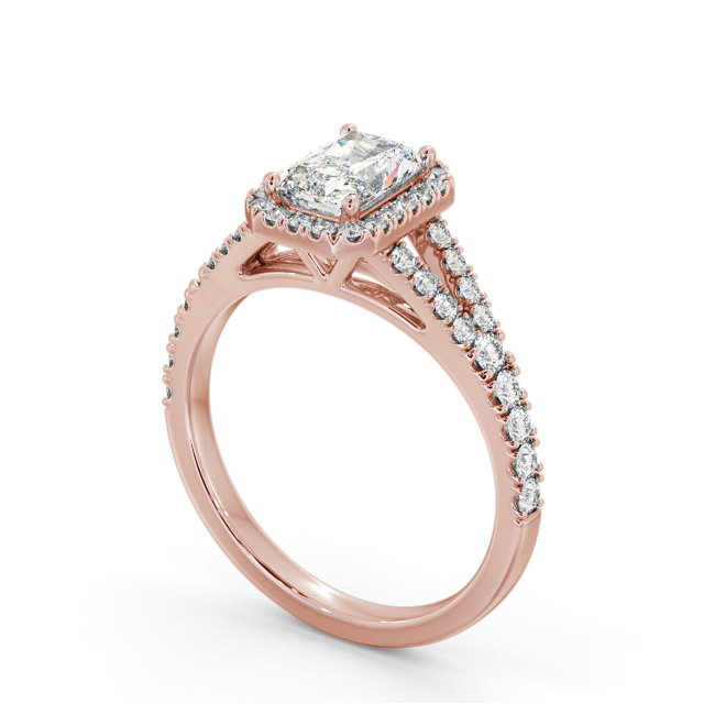 Halo Radiant Diamond Engagement Ring 9K Rose Gold - Gracey ENRA48_RG_SIDE