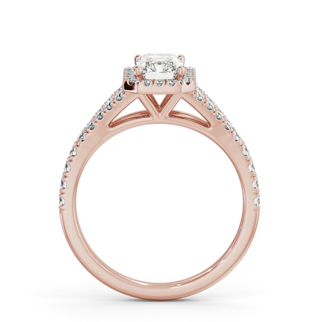 Halo Radiant Diamond Engagement Ring 18K Rose Gold - Gracey ENRA48_RG_UP