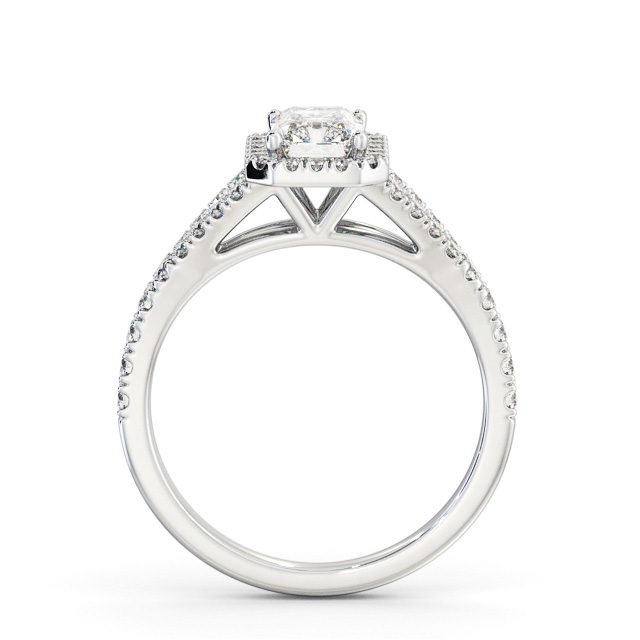 Halo Radiant Diamond Engagement Ring 18K White Gold - Gracey ENRA48_WG_UP