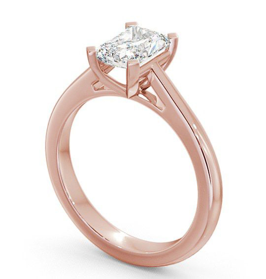 Radiant Diamond 4 Prong Engagement Ring 18K Rose Gold Solitaire ENRA4_RG_THUMB1