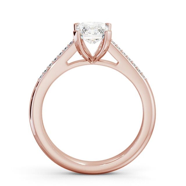 Radiant Diamond Engagement Ring 9K Rose Gold Solitaire With Side Stones - Abberton ENRA4S_RG_UP