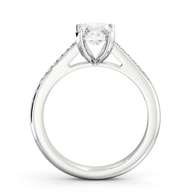 Radiant Diamond Engagement Ring Platinum Solitaire With Side Stones - Abberton ENRA4S_WG_UP