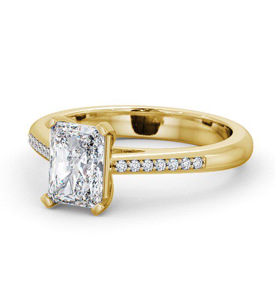  Radiant Diamond Engagement Ring 9K Yellow Gold Solitaire With Side Stones - Abberton ENRA4S_YG_THUMB2 