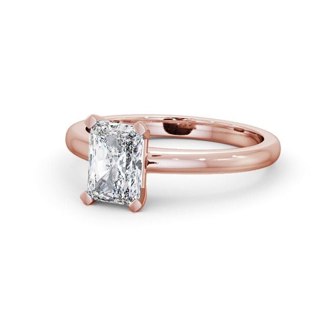 Radiant Diamond Engagement Ring 9K Rose Gold Solitaire - Brae ENRA5_RG_FLAT