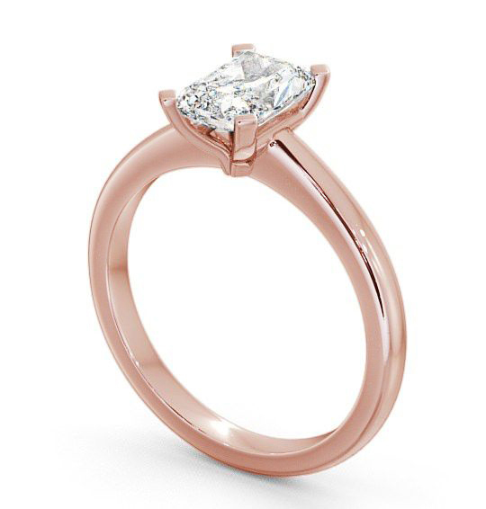 Radiant Diamond Sleek Design Engagement Ring 9K Rose Gold Solitaire ENRA5_RG_THUMB1