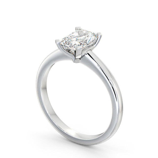 Radiant Diamond Engagement Ring 18K White Gold Solitaire - Brae