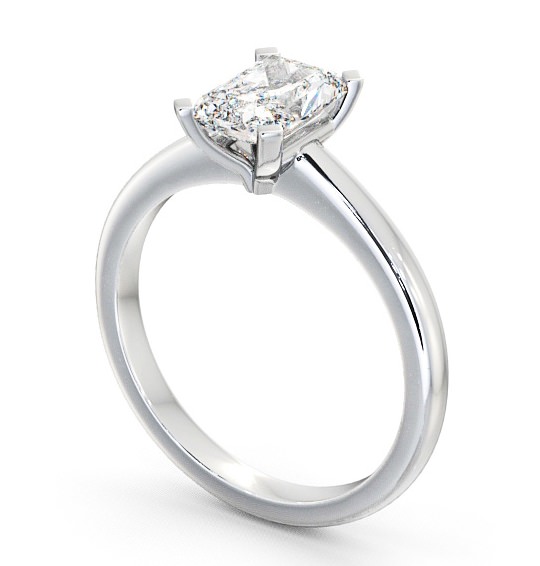 Radiant Diamond Sleek Design Engagement Ring 18K White Gold Solitaire ENRA5_WG_THUMB1 