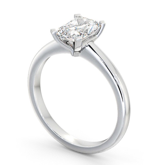 Radiant Diamond Sleek Design Engagement Ring Platinum Solitaire ENRA5_WG_THUMB1