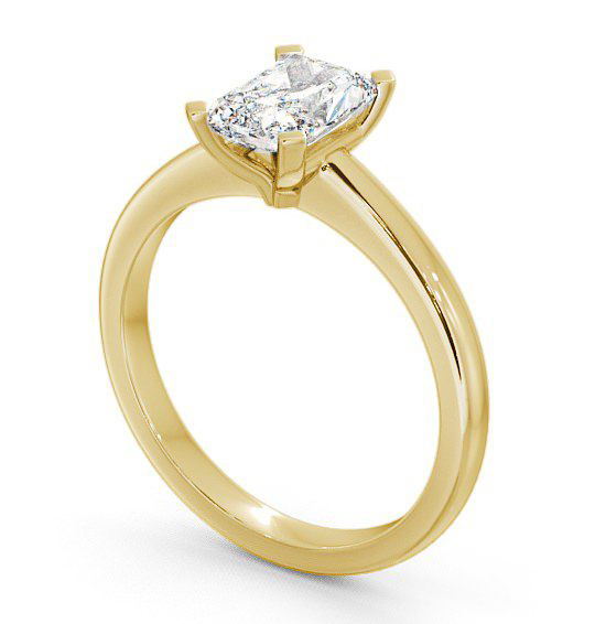 Radiant Diamond Sleek Design Engagement Ring 18K Yellow Gold Solitaire ENRA5_YG_THUMB1