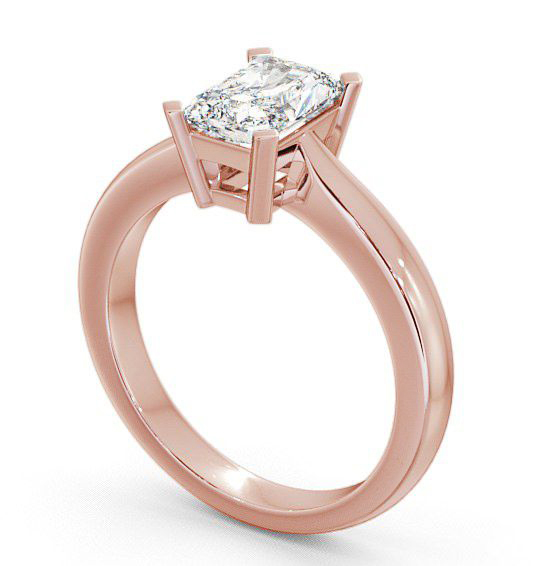 Radiant Diamond Box Setting Engagement Ring 18K Rose Gold Solitaire ENRA6_RG_THUMB1 