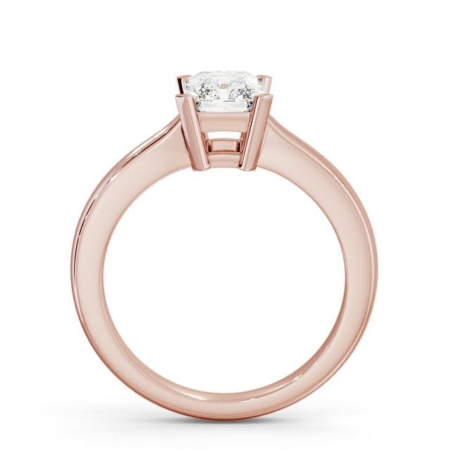 Radiant Diamond Engagement Ring 9K Rose Gold Solitaire - Abcott ENRA6_RG_UP