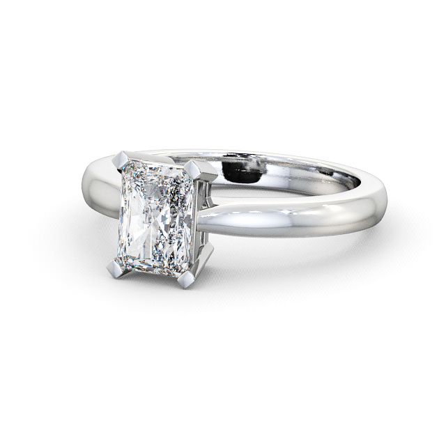 Radiant Diamond Engagement Ring 9K White Gold Solitaire - Abcott ENRA6_WG_FLAT