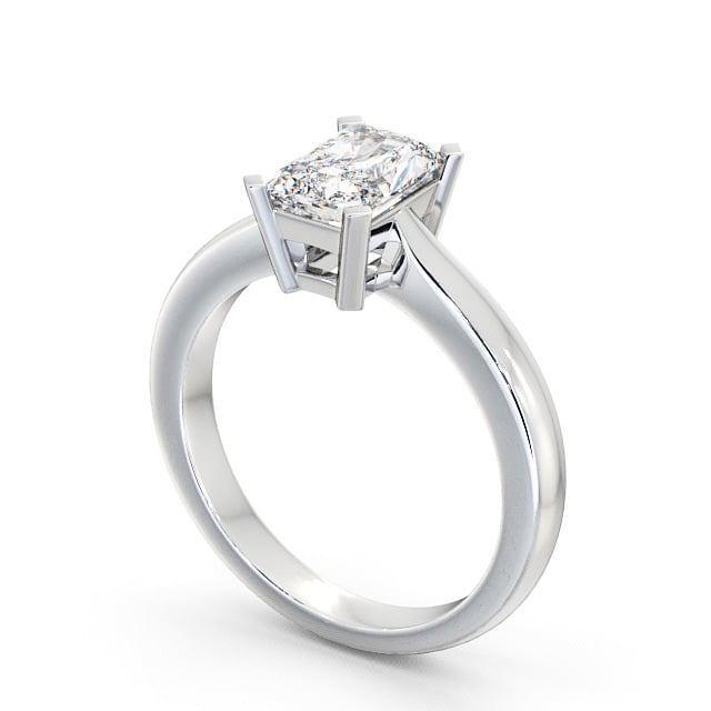 Radiant Diamond Engagement Ring 9K White Gold Solitaire - Abcott ENRA6_WG_SIDE