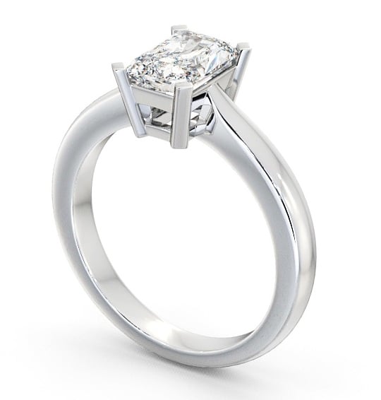 Radiant Diamond Box Setting Engagement Ring 18K White Gold Solitaire ENRA6_WG_THUMB1 