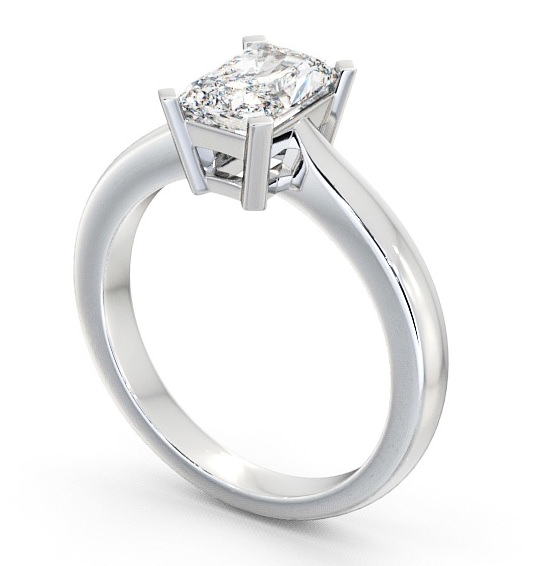 Radiant Diamond Box Setting Engagement Ring 18K White Gold Solitaire ENRA6_WG_THUMB1