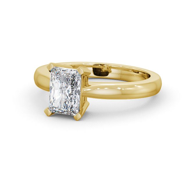 Radiant Diamond Engagement Ring 9K Yellow Gold Solitaire - Abcott ENRA6_YG_FLAT