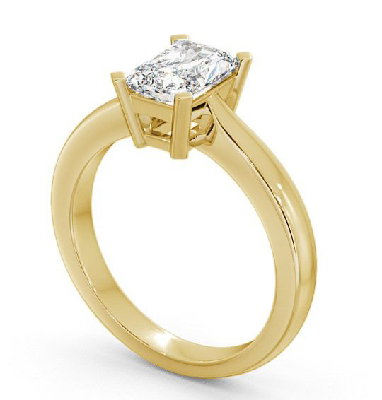Radiant Diamond Box Setting Engagement Ring 18K Yellow Gold Solitaire ENRA6_YG_THUMB1 