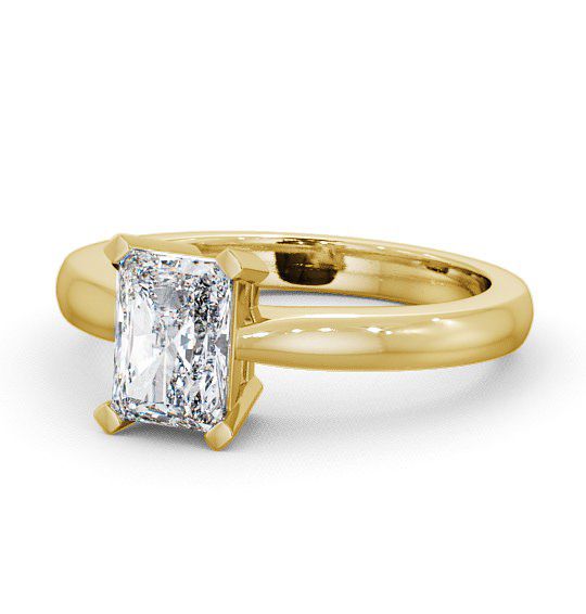 Radiant Diamond Box Setting Engagement Ring 18K Yellow Gold Solitaire ENRA6_YG_THUMB2 
