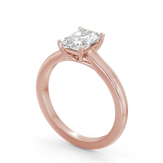 Radiant Diamond Engagement Ring 18K Rose Gold Solitaire - Bayles ENRA7_RG_SIDE
