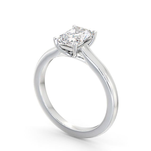 Radiant Diamond Engagement Ring 18K White Gold Solitaire - Bayles ENRA7_WG_SIDE