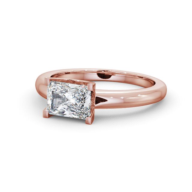 Radiant Diamond Engagement Ring 9K Rose Gold Solitaire - Heage ENRA8_RG_FLAT