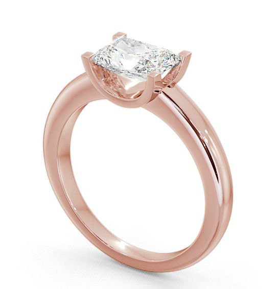 Radiant Diamond East West Design Engagement Ring 9K Rose Gold Solitaire ENRA8_RG_THUMB1