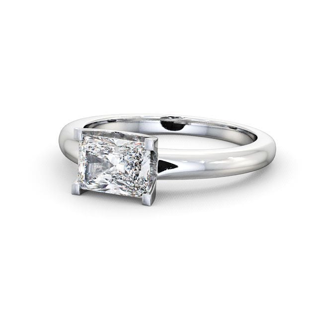 Radiant Diamond Engagement Ring 18K White Gold Solitaire - Heage ENRA8_WG_FLAT