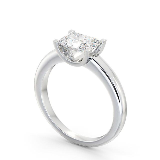 Radiant Diamond Engagement Ring 18K White Gold Solitaire - Heage
