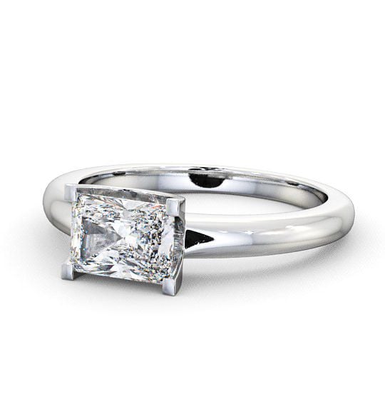 Radiant Diamond East West Design Engagement Ring 18K White Gold Solitaire ENRA8_WG_THUMB2 