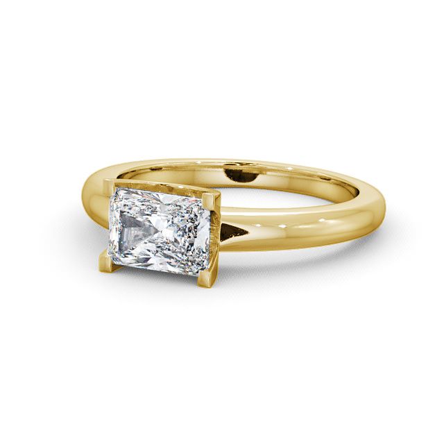 Radiant Diamond Engagement Ring 9K Yellow Gold Solitaire - Heage ENRA8_YG_FLAT