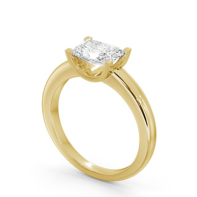 Radiant Diamond Engagement Ring 18K Yellow Gold Solitaire - Heage ENRA8_YG_SIDE