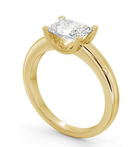 Radiant Diamond East West Design Engagement Ring 18K Yellow Gold Solitaire ENRA8_YG_THUMB1