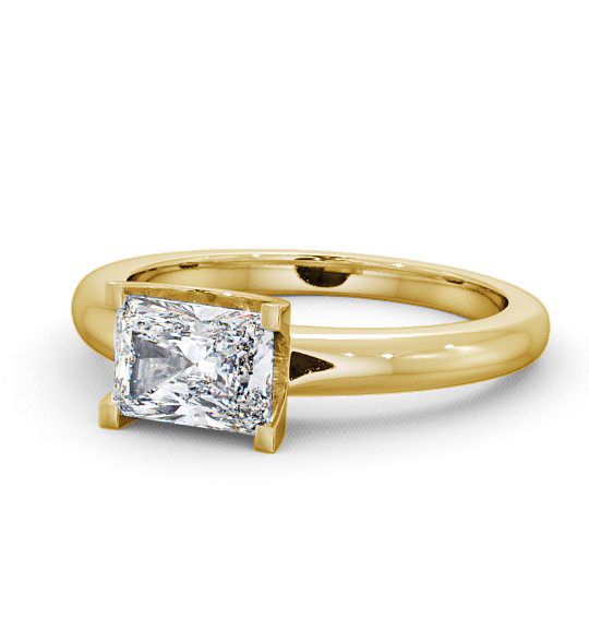 Radiant Diamond East West Design Engagement Ring 18K Yellow Gold Solitaire ENRA8_YG_THUMB2 